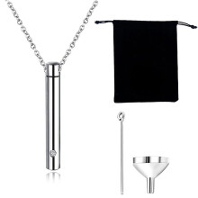 Colar com pingente de urna funerária, pingente requintado e elegante com anel de vedação de borracha e acabamento em aço inoxidável para