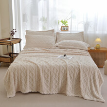 (Beige, 70x100cm) 1pc Luxurious Fleece Blanket - Dense Weave For Exceptional Warmth, Cozy Flannel Throw