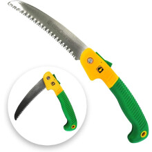 Scie pliante idéale pour les aventures en plein air, dotée d'une lame à dents robustes et d'une conception ergonomique, lame en acier inoxydable