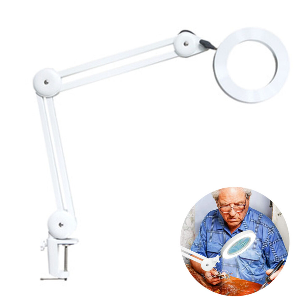 Light Desk Magnifying Glass With Energy Saving 1100 Lumens, Stepless Dimming, For Electronics Repair