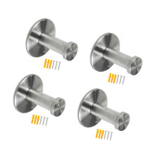 4Pcs Stainless Steels Coat Hook Wall-Brushed with expansi