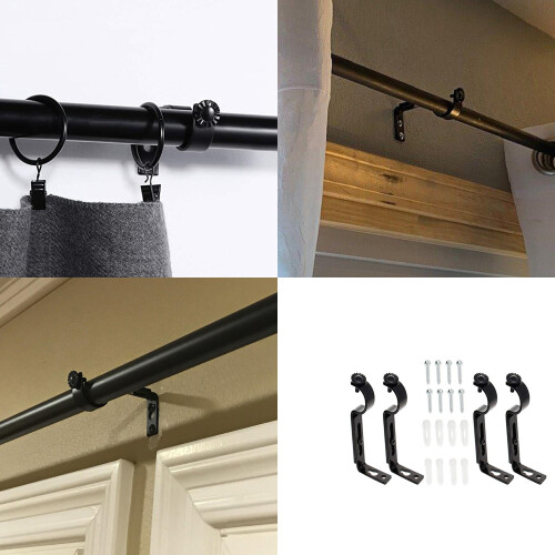 4Pcs Adjustable Curtain Holder Curtain Drapery Rod Bracket Easy 1