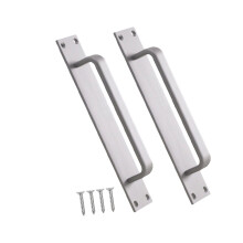 Poignées de porte coulissante 2 pièces-Mode double usage argenté