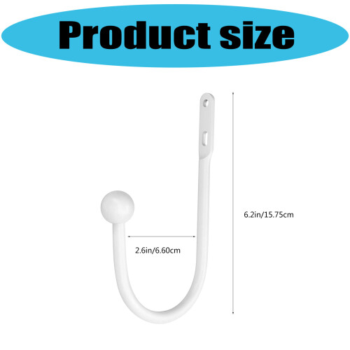 2/4pcs Wall Mounted Tieback Hook Curtain Holdbacks Metal-2 2