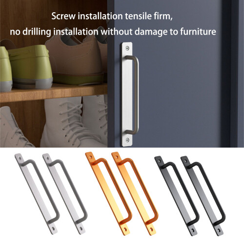 Door Handles 2Pieces Set Accessory for Kitchen-Black 270mm 2