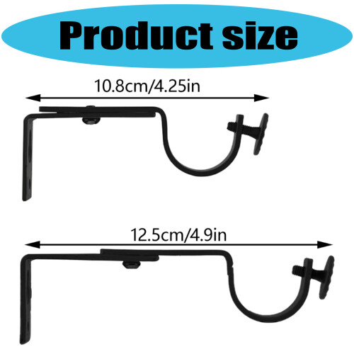 4Pcs Adjustable Curtain Holder Curtain Drapery Rod Bracket Easy 2