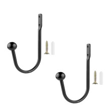 Pack of 2/4 Black Curtain Wall Hook Accessory for Home and-2