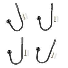 Lot de 2/4 crochets muraux noirs pour rideau, accessoire pour-4