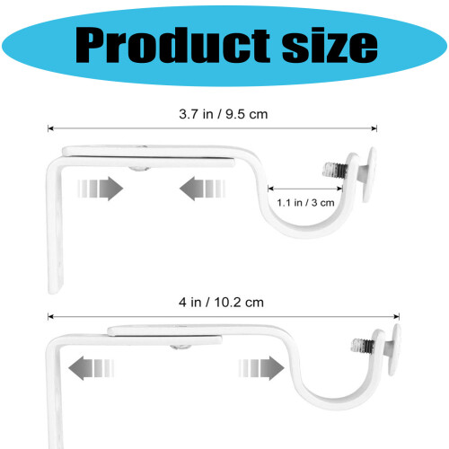 Set of 4 Multipurpose Adjustable Curtain Rod Holders Accessory 2
