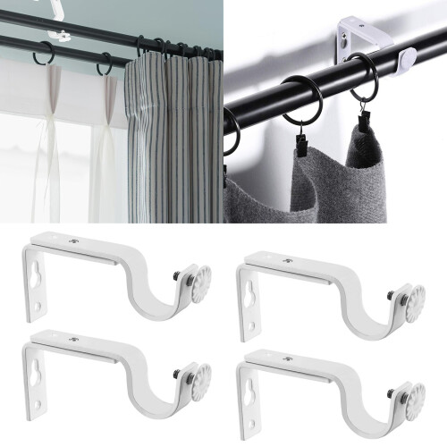 Set of 4 Multipurpose Adjustable Curtain Rod Holders Accessory 1