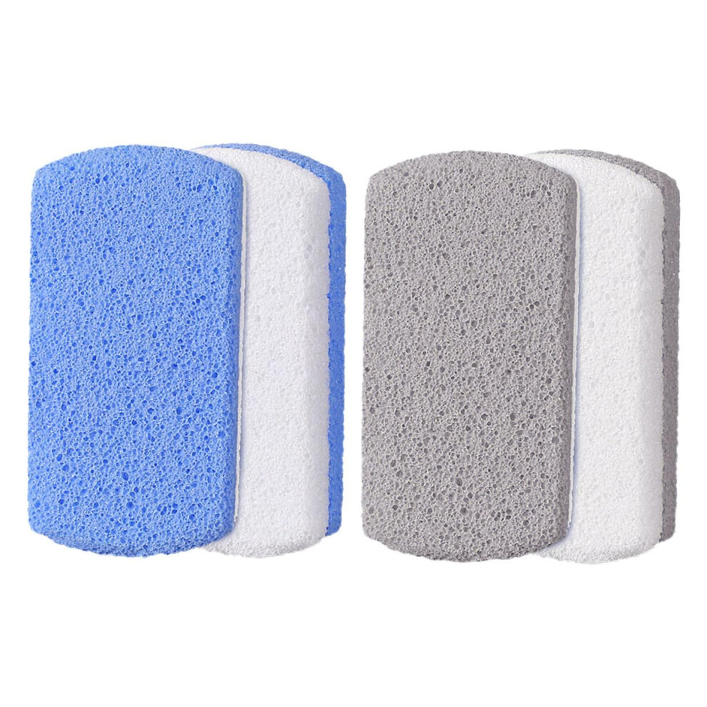 4Pcs DoubleSided Foot File and Foam Glass Pumice Stone for Callus Removal and Dead Skin Exfoliation