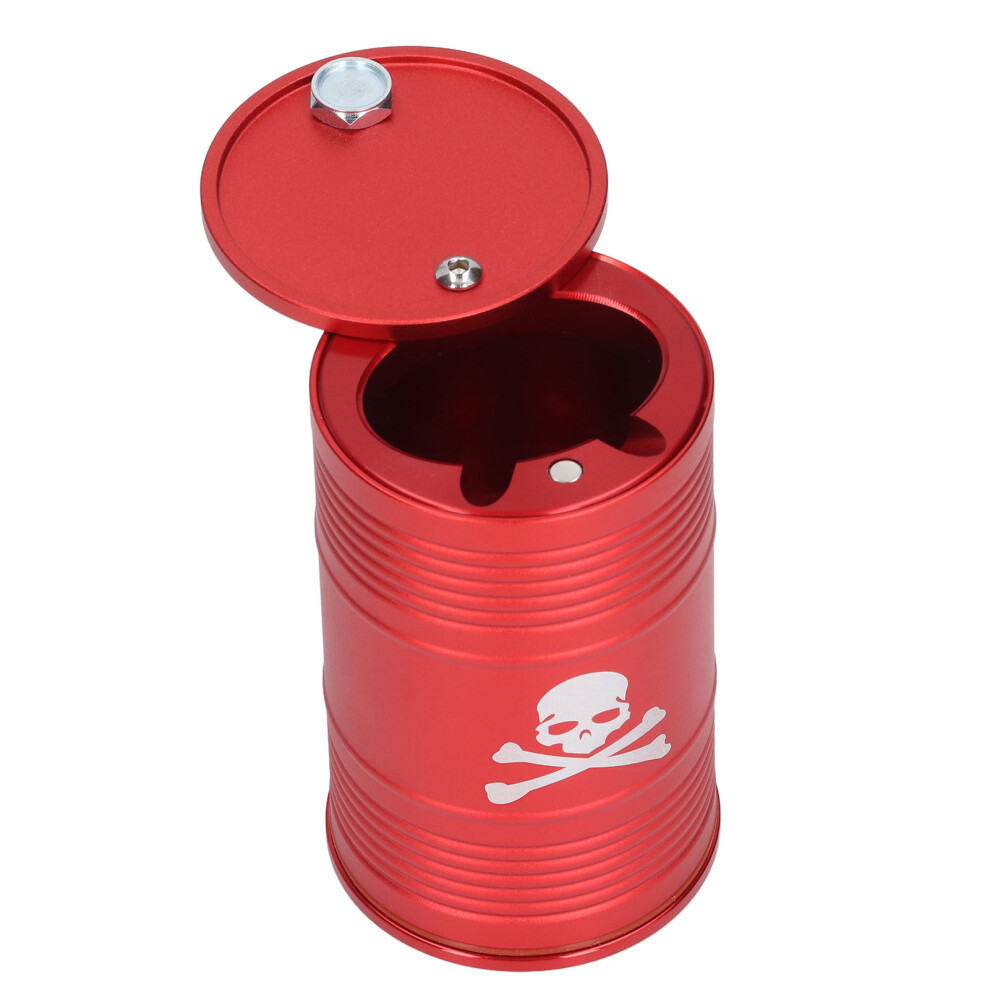 Heat Resistant Ashtray Aluminum Alloy Washable & Oil Drum Design Red 6941372439200