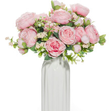 Pivoines en soie pour décoration de mariage, fleurs artificielles aux pétales résistants à la décoloration et aux UV, élégants bouquets pour