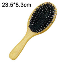 Ergonomic Wooden Paddle Brush, All Hair Type: Organic Bamboo Wood Detangling Brush for Men&Women, Ergonomically Designed for Daily Use, Promotes