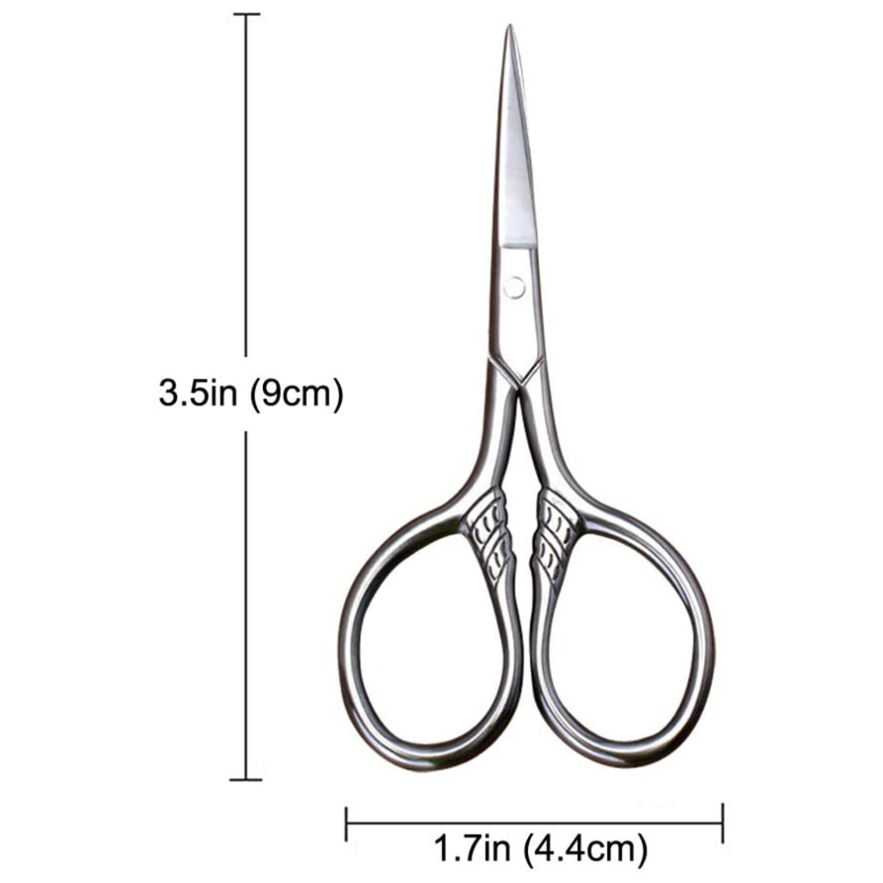Straight Tip Scissors for Precision Cutting, High Grade Durable Multipurpose Grooming Scissors with Sharp Blades for Facial, Beard, and Eyebrow