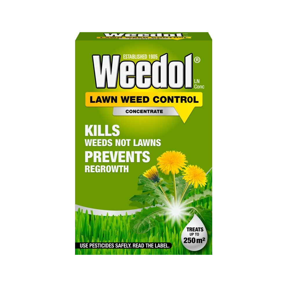 Weedol Lawn Weedkiller Concentrate 250M2 500Ml Dandelion Weed Control