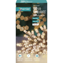 Premier 10m 100 LED Multi-function Christmas Timelights in Warm White