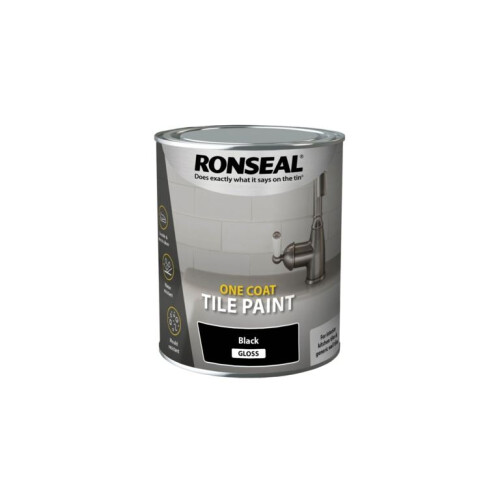 Ronseal Ronseal Water Based One Coat Tile Paint Gloss Black 750ml
