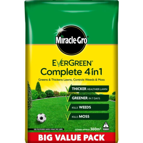 Evergreen Complete 4 in 1 Lawn Feed, Weed & Moss Watersmart 360m2 (015012)