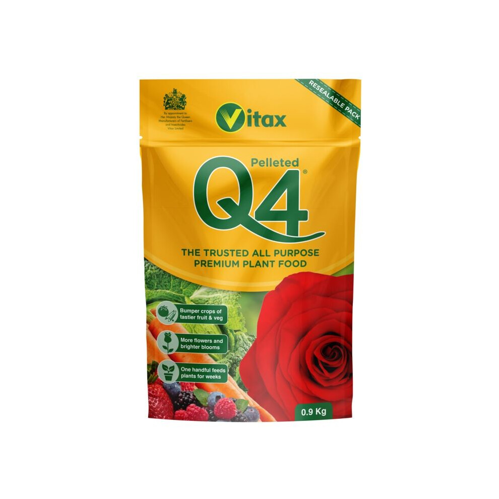 Vitax Q4 All Purpose Pelleted Plant Feed Food Fertiliser 0.9Kg Bag
