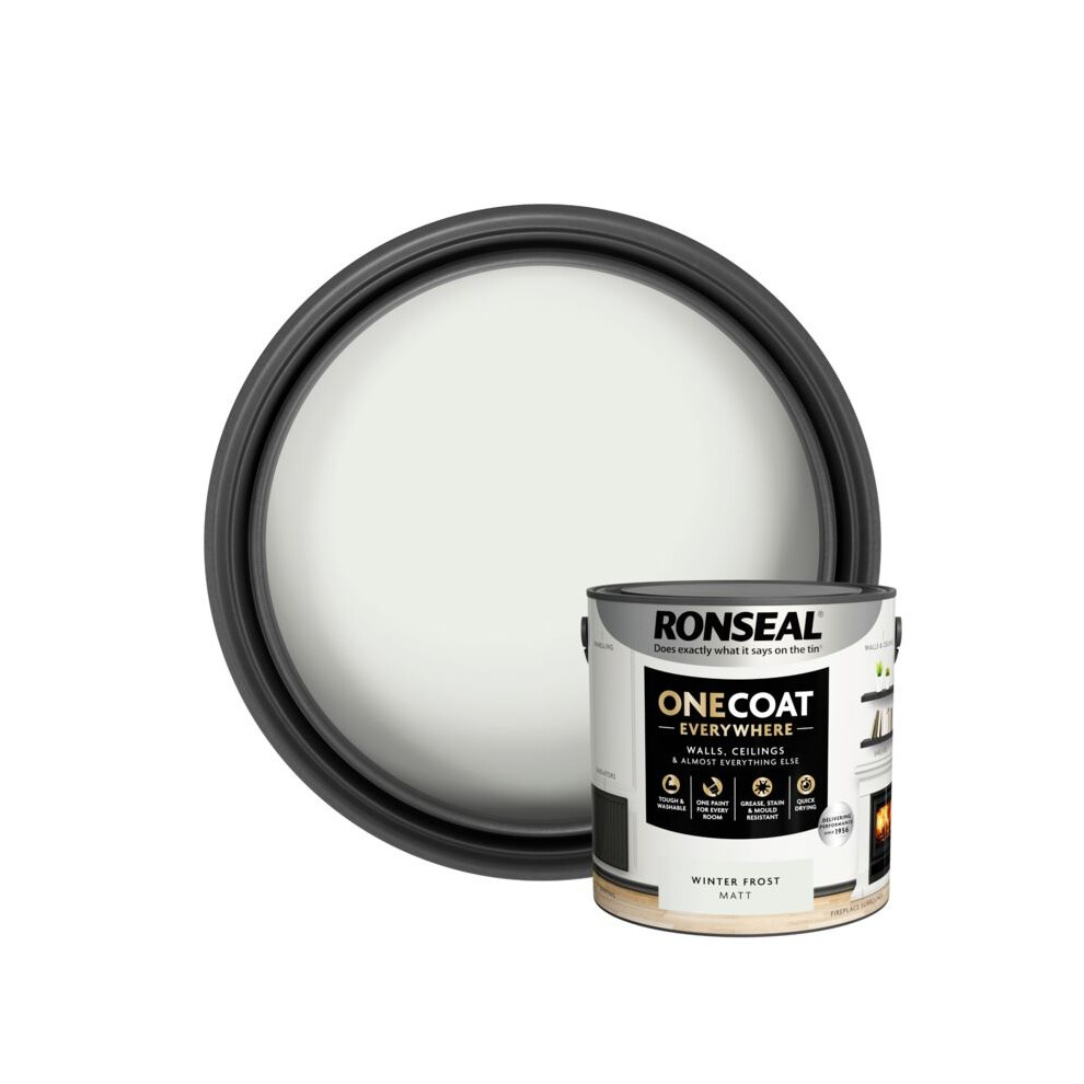 RONSEAL | One Coat Everywhere | Winter Frost | 2.5L | KCB.7015103.22104.76 | Washable quick-drying emulsion resists grease, stains and mould across walls, ceilings and domestic substrates. - Image 10