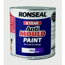 Ronseal 6 Year Anti Mould Paint White Matt 2.5L