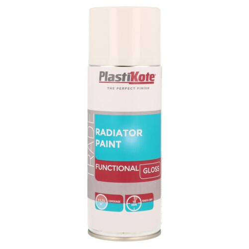 PlastiKote PlastiKote Radiator Paint Functional Gloss Spray Paint 400ml White