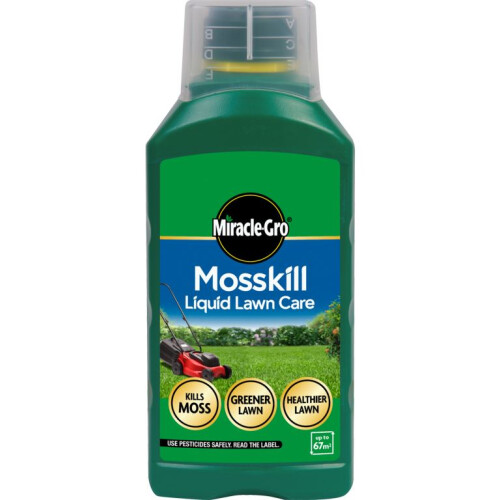 Miracle-Gro Mosskill Liquid Lawn Care, 1 litre concentrate, 67 m² coverage