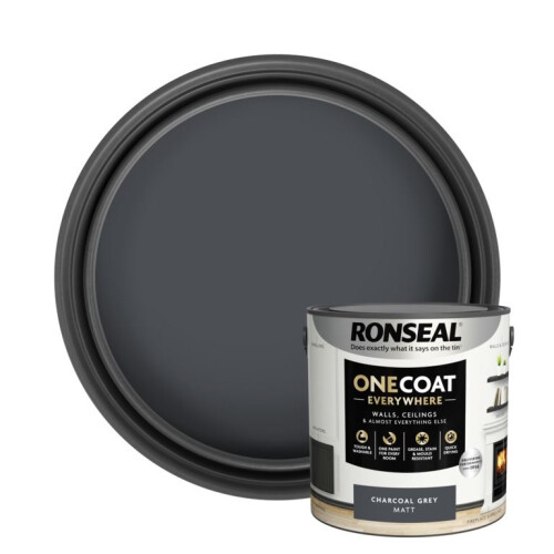 Ronseal (Charcoal Grey) Ronseal One Coat Everywhere Matt Paint 2.5L
