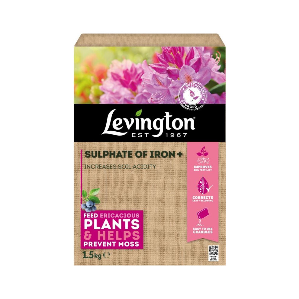 Levington Sulphate Of Iron Ericaceous Plant Fertiliser Feed 1.5Kg
