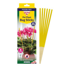 6 Houseplant Sticky Insect Traps Plant Pot Sticks Non Toxic Bug Traps
