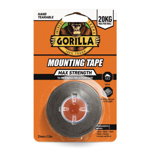 Gorilla Gorilla - Max Strength Mounting Tape - 1.5m Black