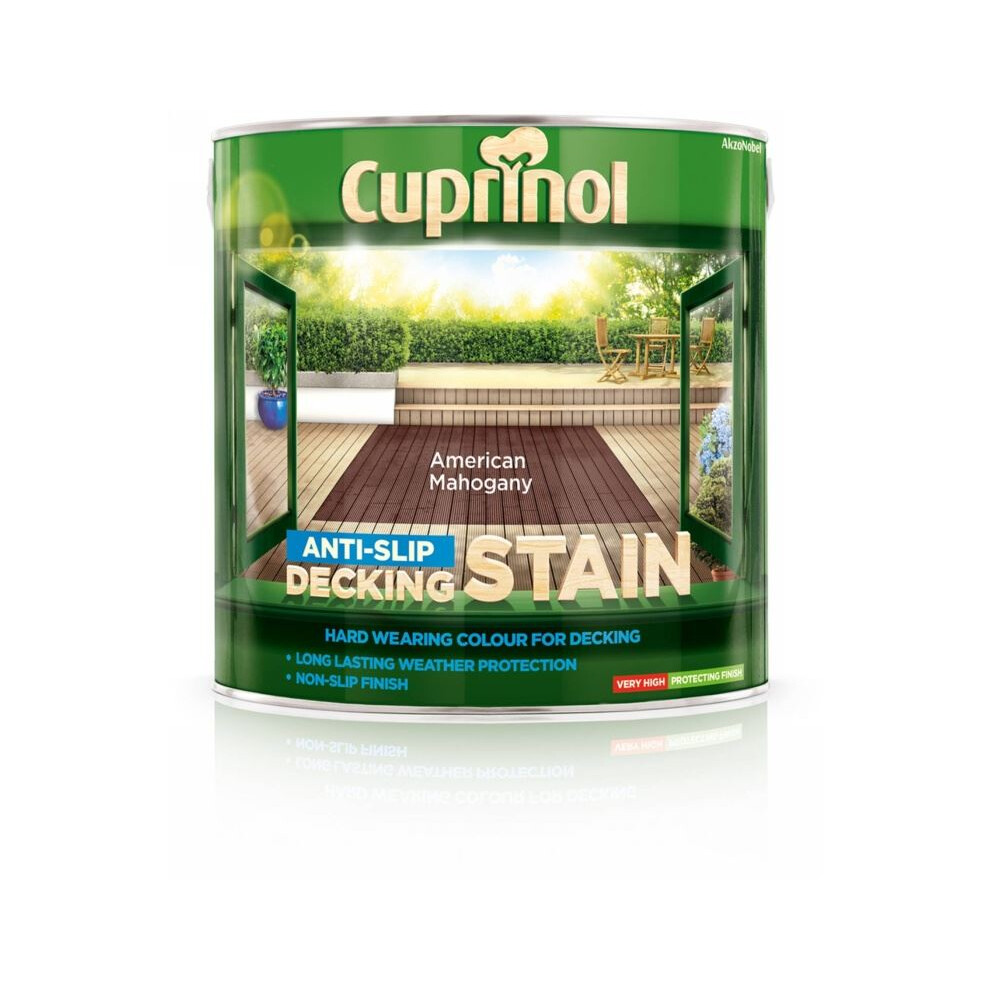 Cuprinol 5092615 Anti Slip Decking Stain American Mahogany 2.5 Litre