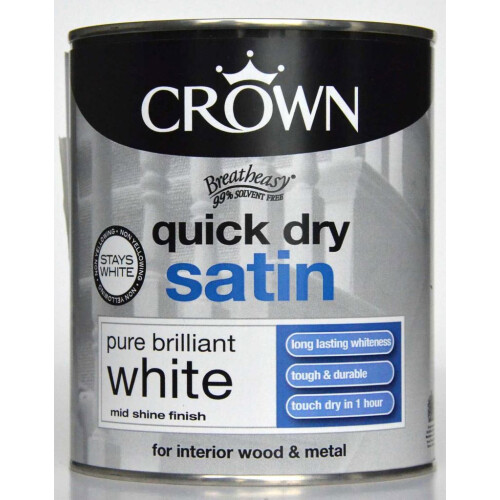 Crown - Quick Dry Satin 750ml - Pure Brilliant White
