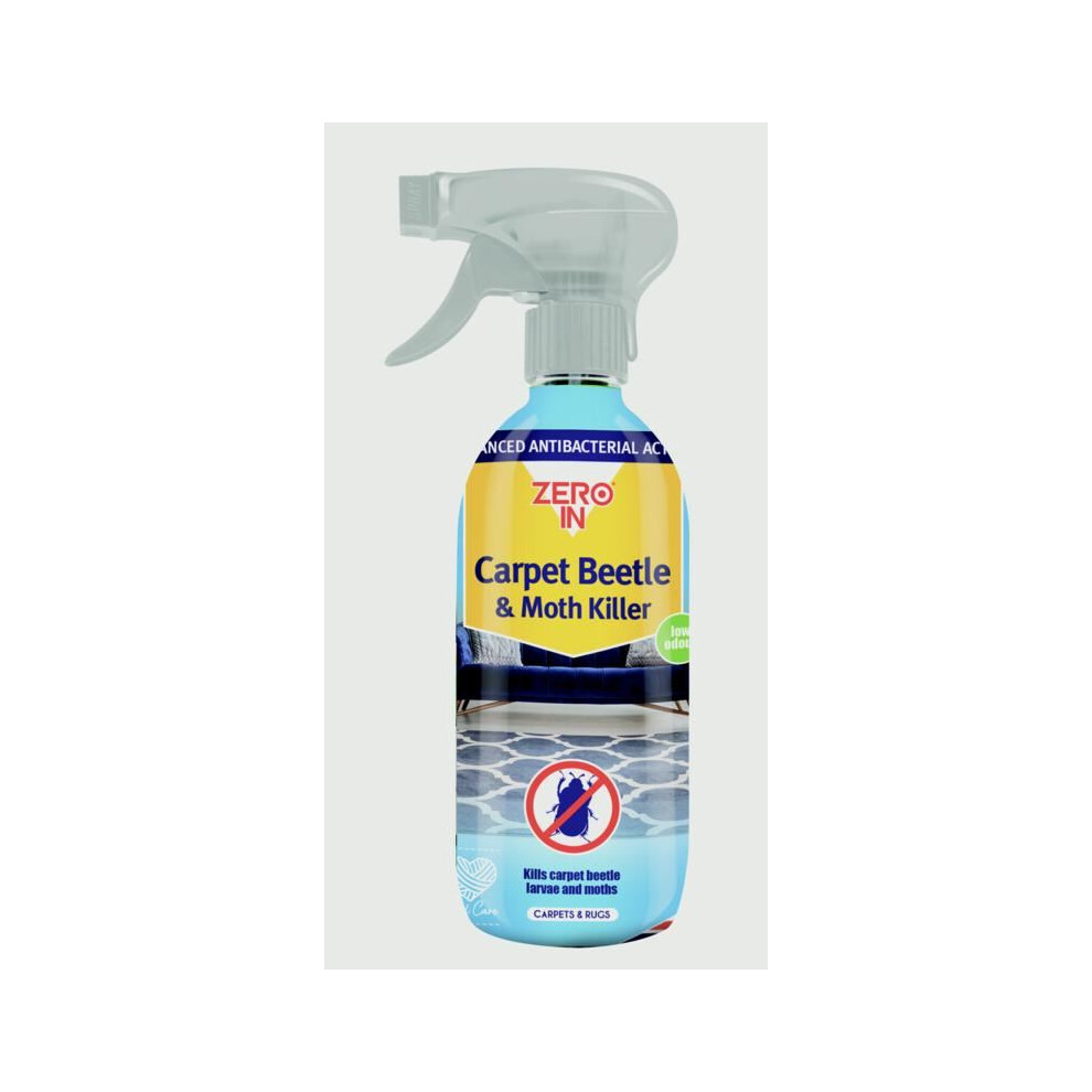 Zero In Carpet Beetle Moth Killer Spray Antibacterial Ready Use 500Ml