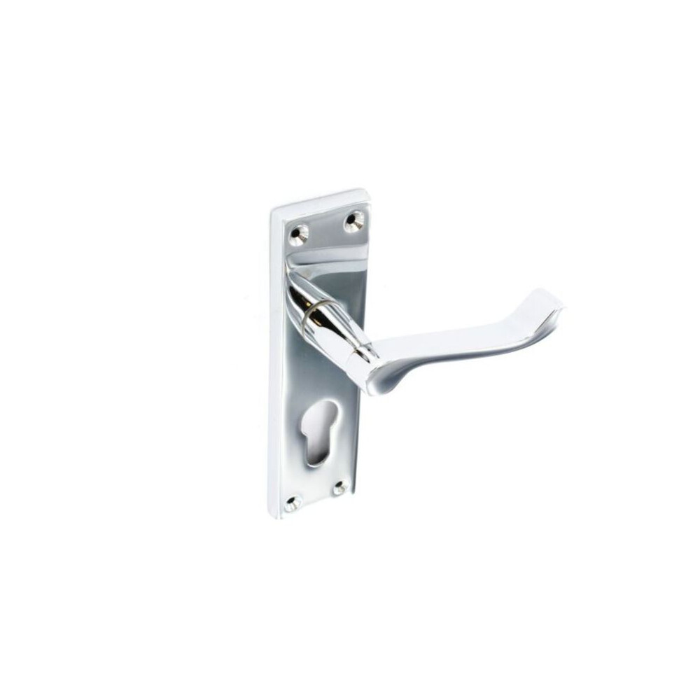 Securit - Chrome Scroll Euro Lock Handles 48Mm C/C (Pair) - 150Mm 5019923127041