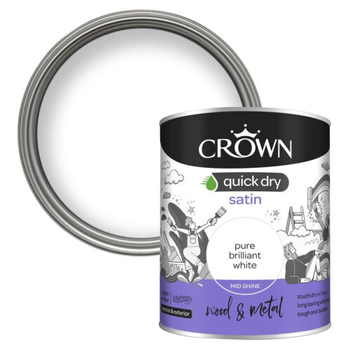 Crown Crown - Quick Dry Satin 750ml - Pure Brilliant White 1