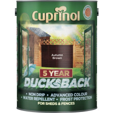 Cuprinol Ducksback 5 Year Waterproof for Sheds and Fences, 5 L - Autumn Brown