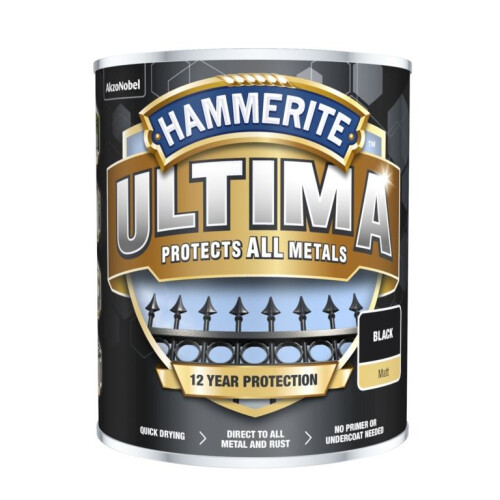 Hammerite Hammerite Ultima Smooth Metal Paint 750ml Black