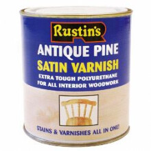 Rustins - Polyurethane Satin Varnish 500ml - Antique Pine