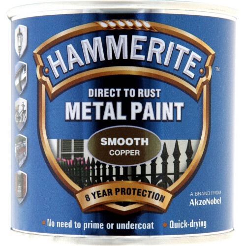 Hammerite Direct To Rust Metal Paint - Smooth Copper - 250ml