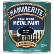 HAMMERITE Direct To Rust Metal Paint- Satin Black - 2.5 Litre [5084907]