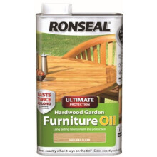 Ronseal 37358 Ultimate Protection Hardwood Garden Furniture Oil Natural Teak 1 Litre