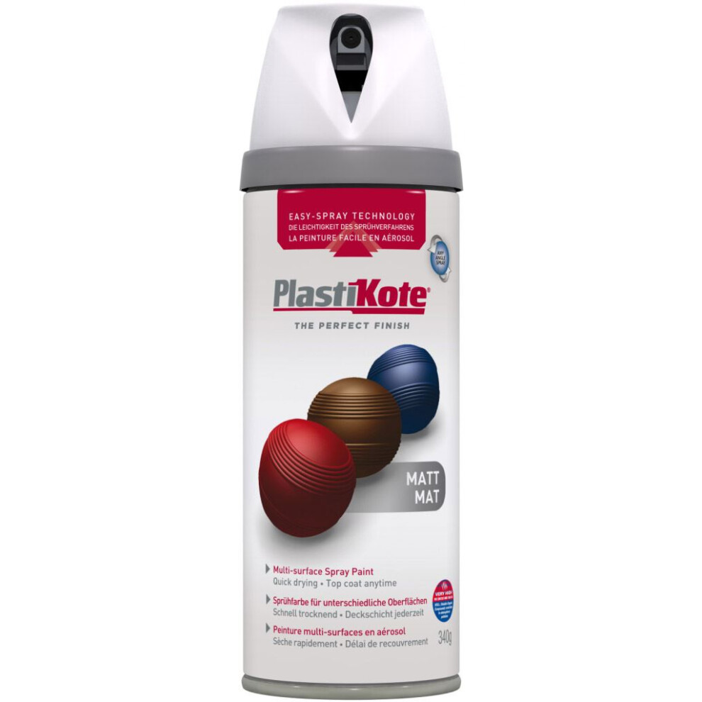 Plasti-Kote PKT23100 Twist & Spray Matt White 400ml