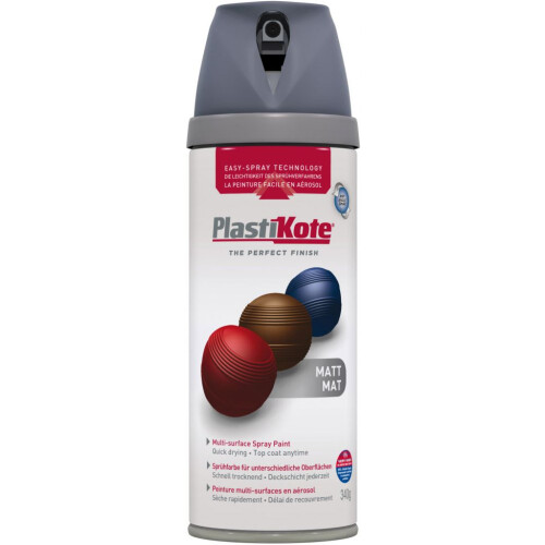 PlastiKote Plasti-kote 23102 400ml Premium Spray Paint - Matt Grey