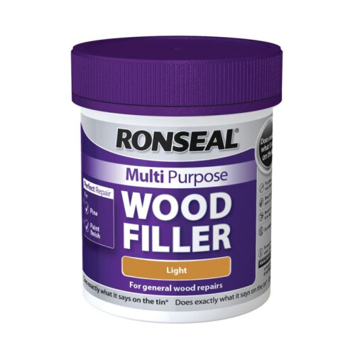 Ronseal Ronseal 34736 Multi Purpose Wood Filler Tub Light 250g 1