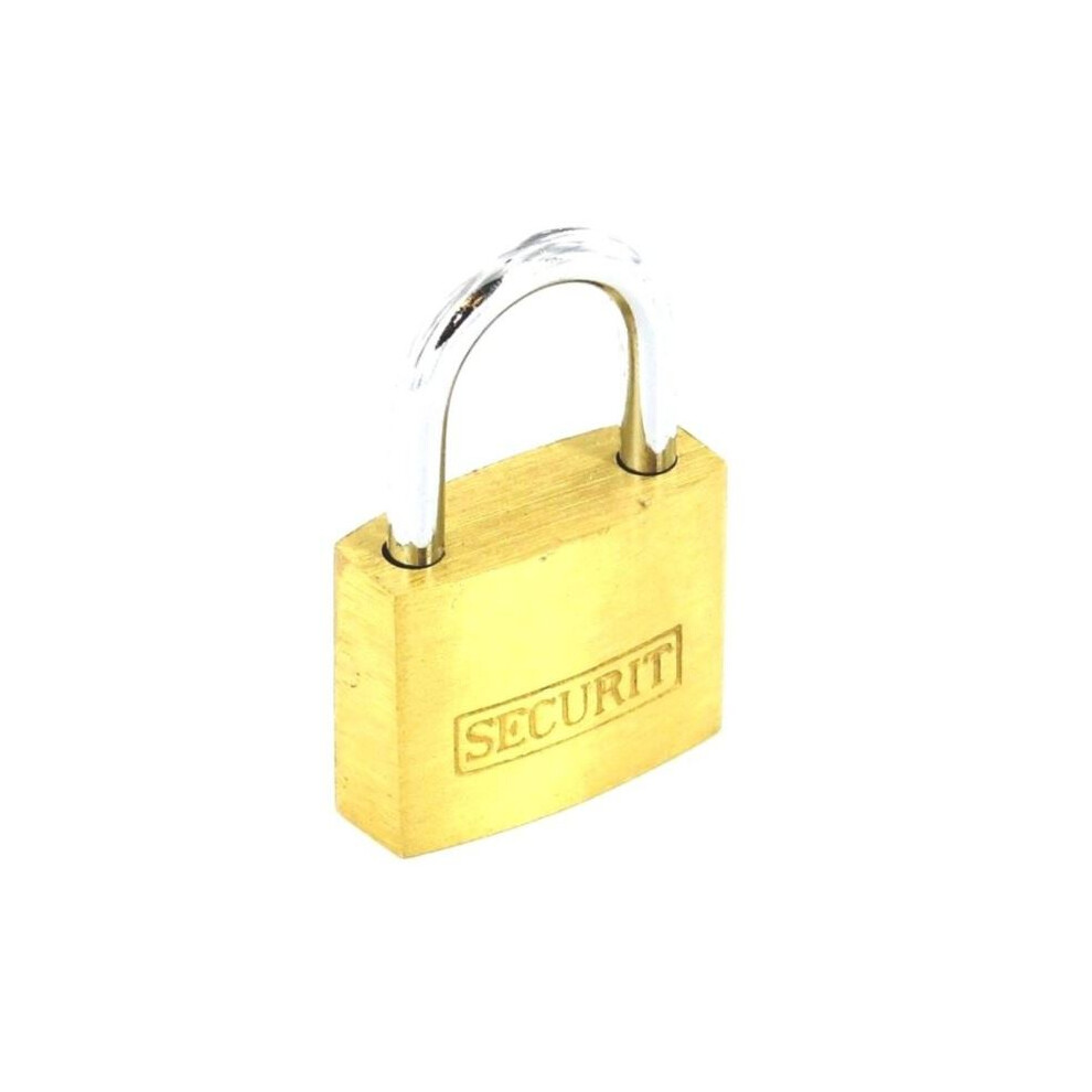 Securit S1152 Brass Padlock 3 Keys 25Mm Pack Of 1 5019923111521
