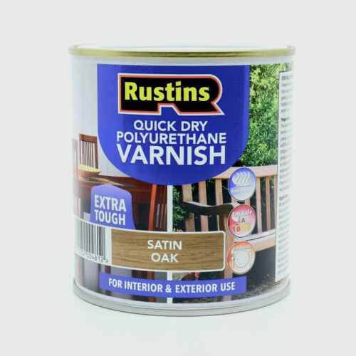 Rustins Rustins - Polyurethane Satin Varnish 500ml - Oak 1