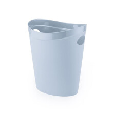 Addis Eco 100% Recycled Plastic Waste Paper Office Bedroom Trash Bin, 12 litres, Light Grey, 27 x 26 x 34cm