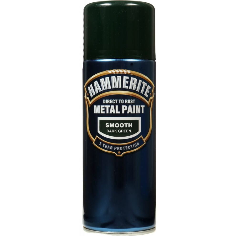 Hammerite SFDGAERO Direct to Rust Smooth Finish Aerosol Dark Green 400ml